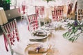 Wedding table appointments Royalty Free Stock Photo