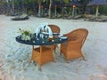 Wedding table on beach