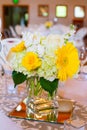 Wedding Table Centerpieces with Flowers Royalty Free Stock Photo