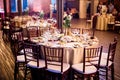 Wedding table decorated with indoor lights