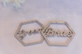 Wedding Table Decoration and name tags for the wedding breakfast Royalty Free Stock Photo
