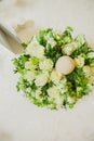 Wedding table decoration, wedding setting, wedding flowers on table, shallow depth of field Royalty Free Stock Photo