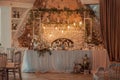 Wedding table in the hall