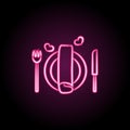 Wedding table neon icon. Simple thin line, outline vector of wedding icons for ui and ux, website or mobile application Royalty Free Stock Photo