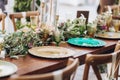 Boho wedding table for a newlywed banquet.