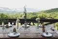 Boho wedding table for a newlywed banquet.