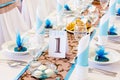 Wedding table with number one Royalty Free Stock Photo