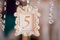 Wedding table numbering Royalty Free Stock Photo