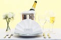 Wedding table place setting Royalty Free Stock Photo