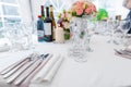 Wedding Table with Seats for Bride and Groom. Empty Glass Royalty Free Stock Photo