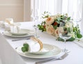 Wedding Table Set For Dining Elegant Table Decor Celebration Event Reception Formal Dining Royalty Free Stock Photo