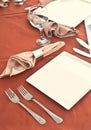 Wedding table set for fine dining Royalty Free Stock Photo