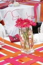 Wedding table set for fun dining during a banquet event - lots o Royalty Free Stock Photo