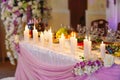 Wedding table setting, candles on the table