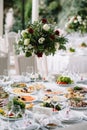 Wedding table setting in rustic style Royalty Free Stock Photo