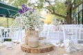 Wedding table setting in rustic style Royalty Free Stock Photo