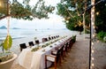 Wedding Table on tropical beach Royalty Free Stock Photo