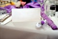 Wedding table with wedding invitation Royalty Free Stock Photo