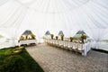 Wedding tent inside Royalty Free Stock Photo