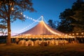 Wedding tent at night Royalty Free Stock Photo