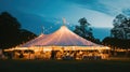 Wedding tent at night