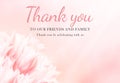 Wedding Thank you card, pink tulips, standart size.