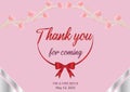 Wedding thank you card. Thank you for coming wedding card. Royalty Free Stock Photo