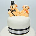 Wedding theme fondant cake figurines - doggies bride and groom