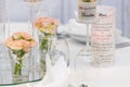 Wedding themen, romantic dinner table setting Royalty Free Stock Photo