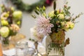 Wedding themen, romantic dinner table setting Royalty Free Stock Photo