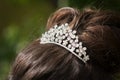 Wedding tiara, diadem. Decorated crystals. Glamour