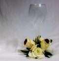 Wedding toast glass with roses Royalty Free Stock Photo