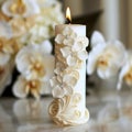 Wedding unity candle with customizable details Royalty Free Stock Photo