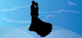 Wedding vector Couple silhouette valentine pictures eps illustrations romantic images love graphics kiss background