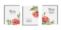 Wedding vector floral invite invitation thank you, rsvp card watercolor design set: garden flower pink peach Rose white Royalty Free Stock Photo