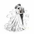 Fluid Brushwork Wedding Illustration With Classic Elegance Royalty Free Stock Photo