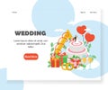 Wedding vector website landing page design template Royalty Free Stock Photo