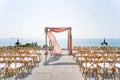 Beach Wedding Venue with the ocean view background, The folding lawn chairs, Koh Samui, Thailand Royalty Free Stock Photo