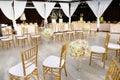 Wedding Venue Decoration, Chairs, Flower Royalty Free Stock Photo