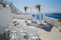 Wedding venue on the island of Santorini, Greece Royalty Free Stock Photo