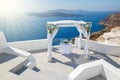 Wedding venue on the island of Santorini, Greece Royalty Free Stock Photo