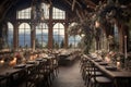 Wedding venue in mountain lodge with amazing view