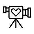 Wedding Video Thick Line Icon