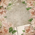 Wedding vintage romantic background ith roses Royalty Free Stock Photo