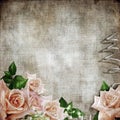 Wedding vintage romantic background with roses