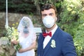 Wedding during a viral outbreak Royalty Free Stock Photo