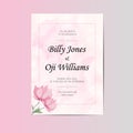 Wedding watercolor pink invitation save the date