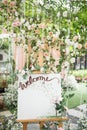 Wedding Welcome Board with beautiful flower