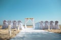 Wedding white arch on the beach. Royalty Free Stock Photo