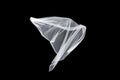 Wedding white Bridal veil isolated on black background. veil flutters in the wind Royalty Free Stock Photo